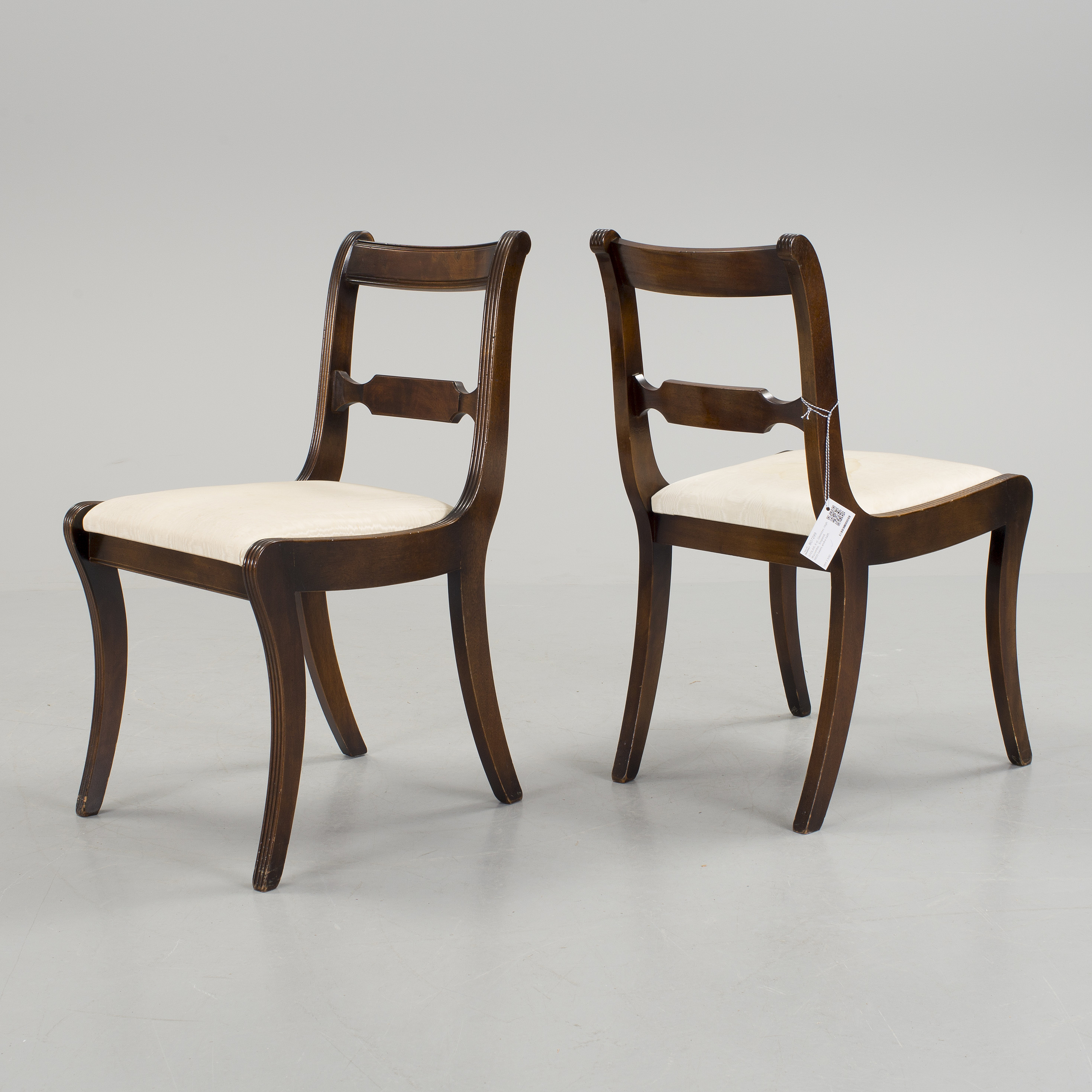 Six mahogany dining chairs from Glenister, High England