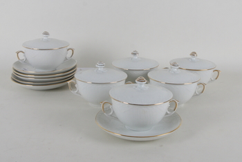 80917. BULJONGKOPPAR, 6 st, porslin, Royal Copenhagen.