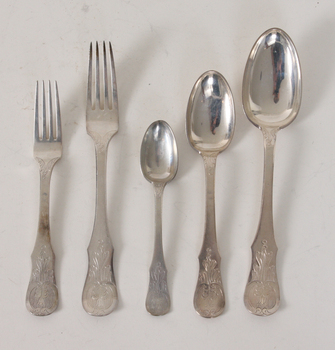 81257. BESTICKSERVISDELAR, 73 st, silver, Danmark.