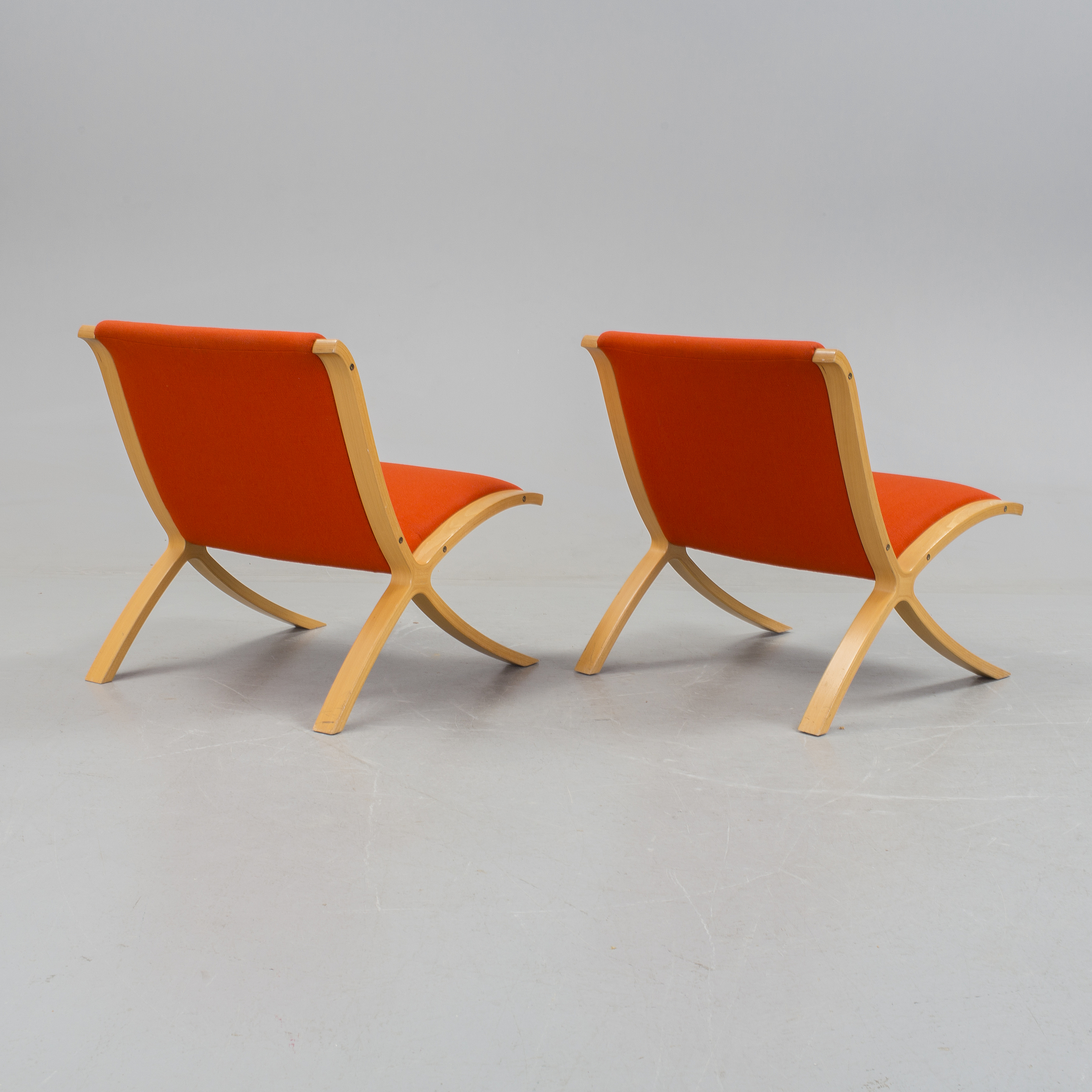 A pair of "Xchairs" by Peter Hvidt & Orla Molgaard Nielsen for Fritz