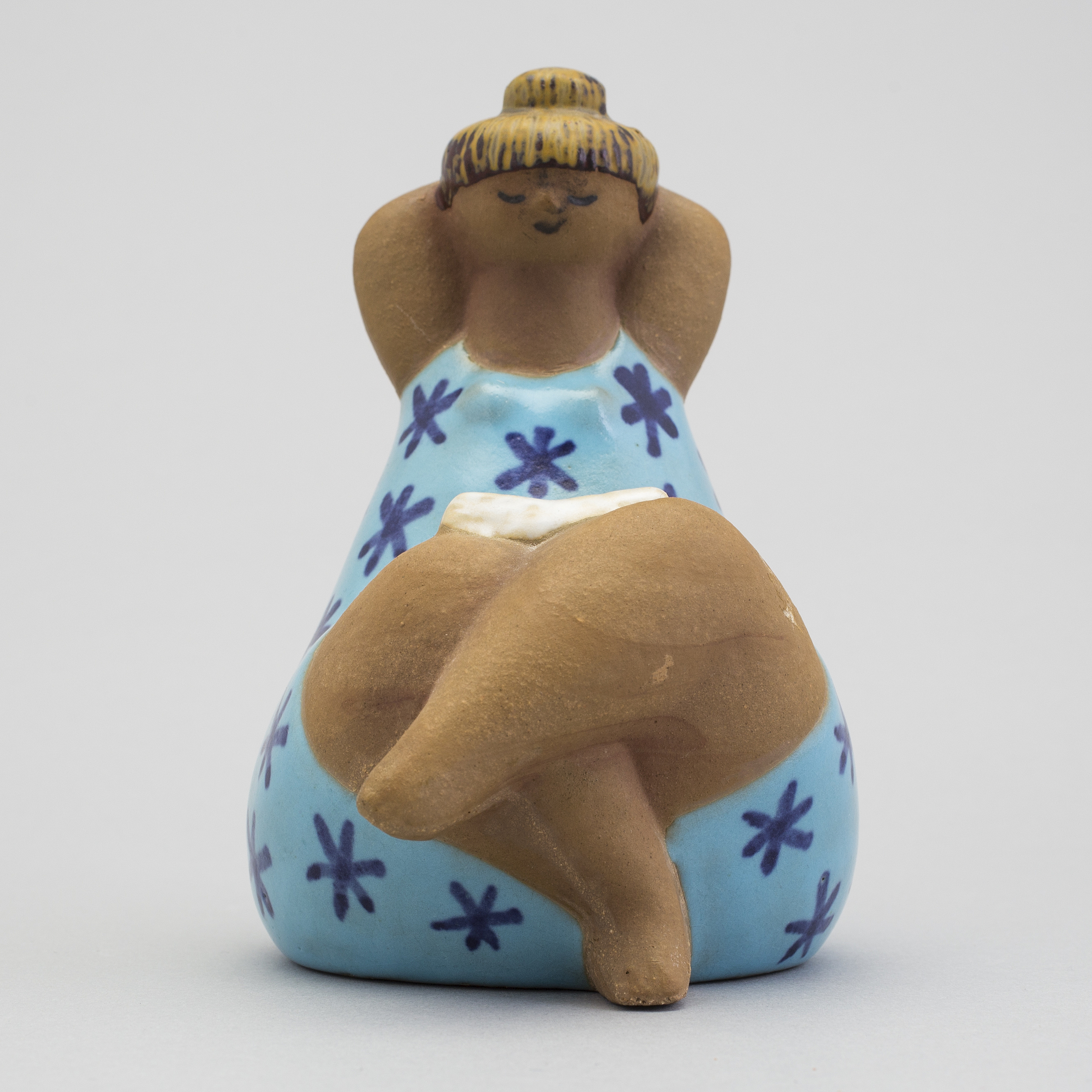 LISA LARSON Skulptur Stengods Emma Ur ABC flickor Gustavsberg 