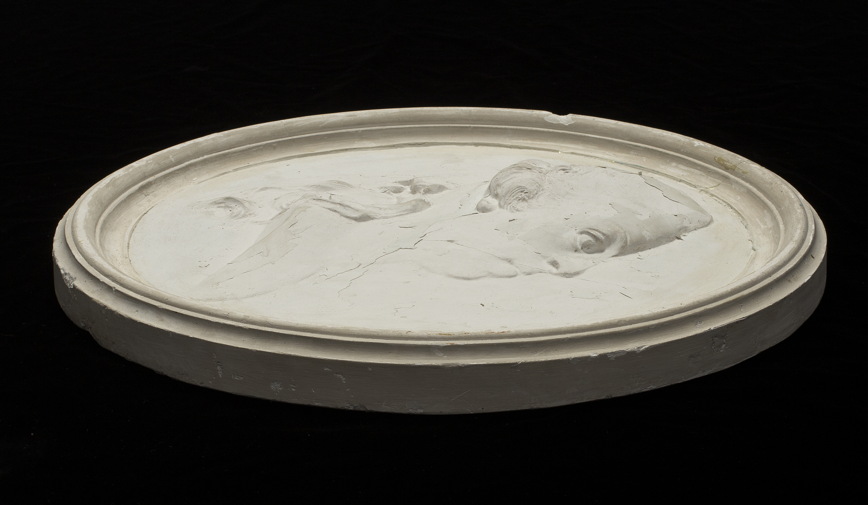 JOHAN TOBIAS SERGEL, after, a medallion portrait in plaster from the