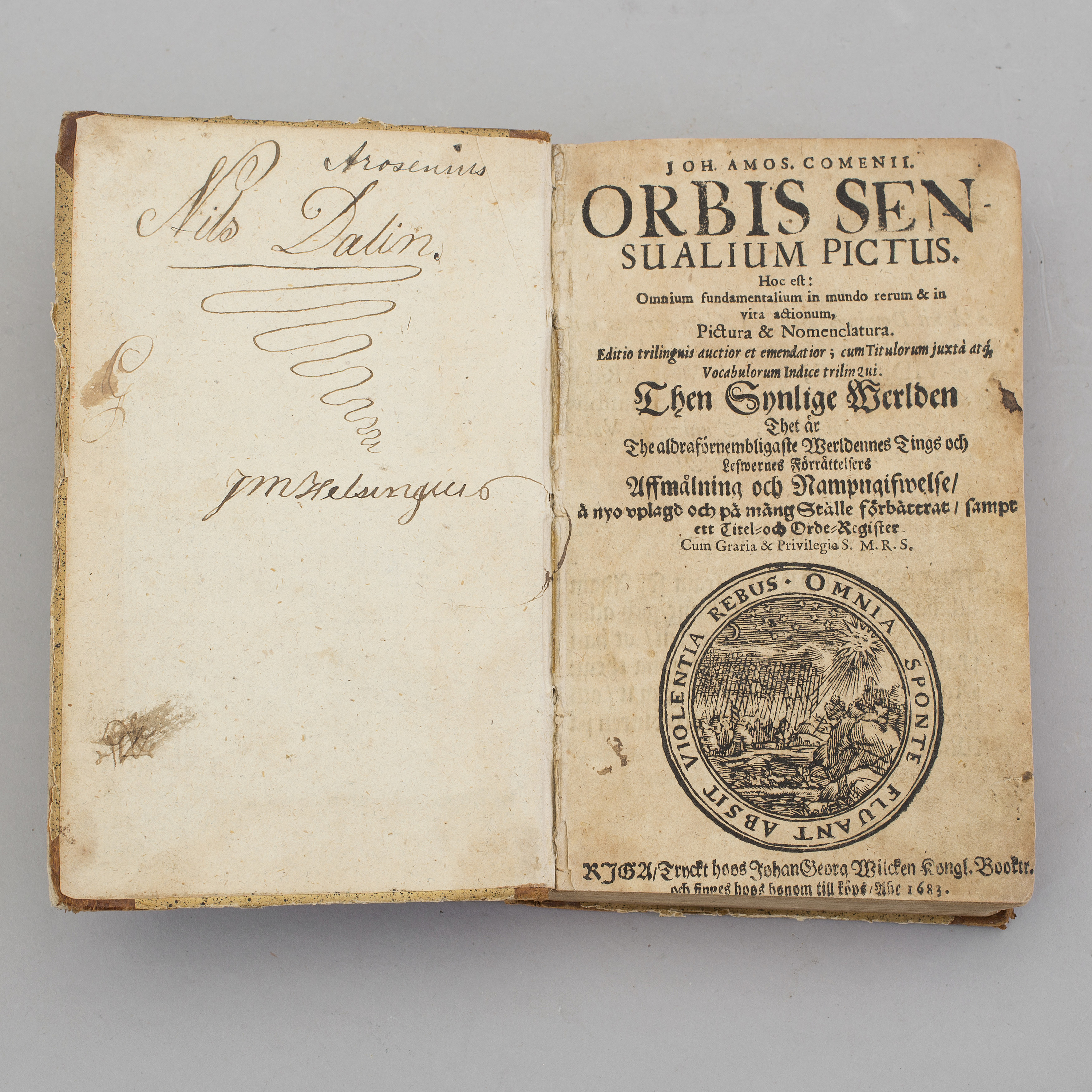 JOANNES AMOS COMENIUS Orbis Sensualium Pictus Facsimile 1683 