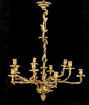 LJUSKRONA, rokokostil, 1900-talets första hälft. Höjd ca 86 cm. - Bukowskis