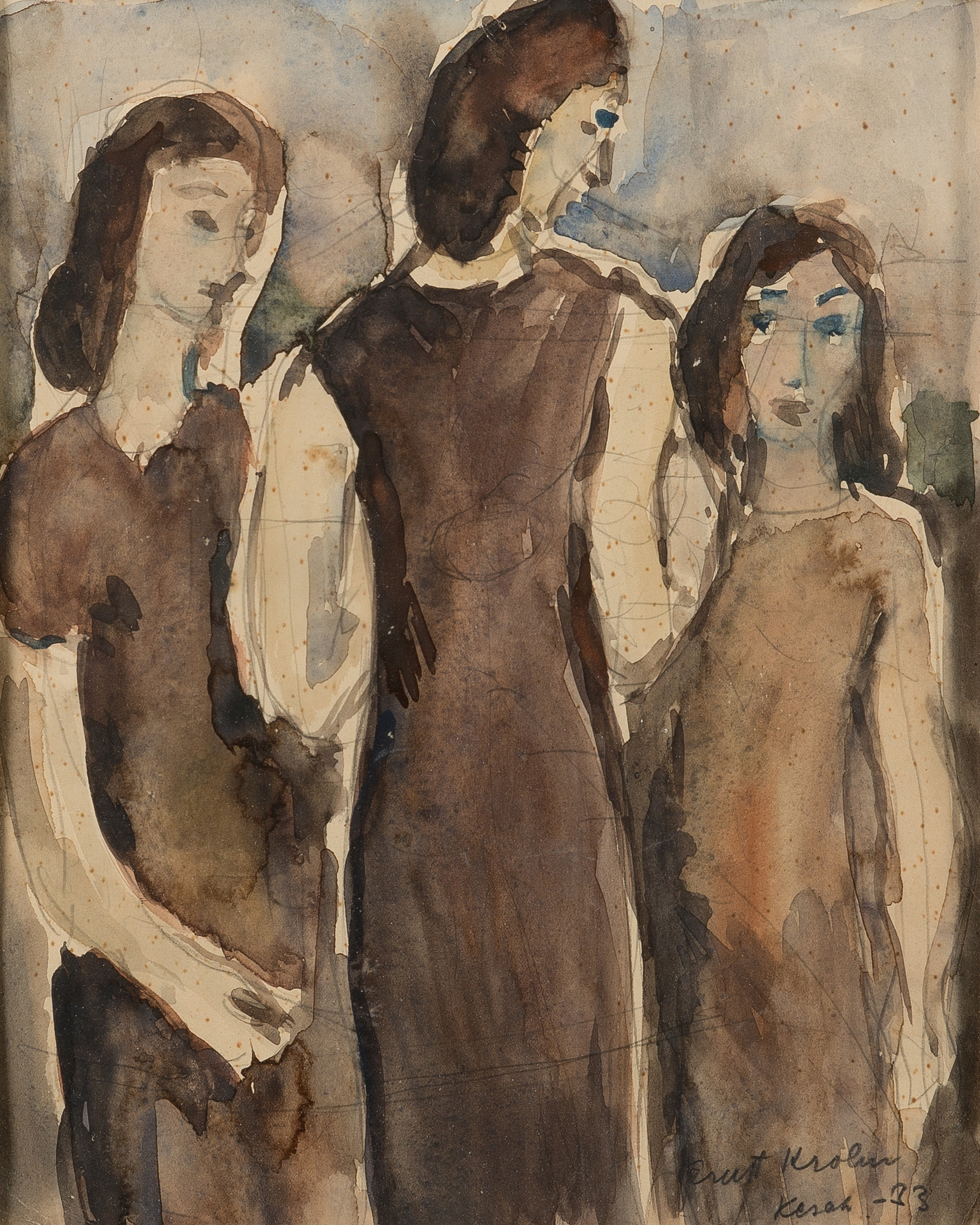 ERNST KROHN, water color, signed, marked june and dated 33. Bukowskis