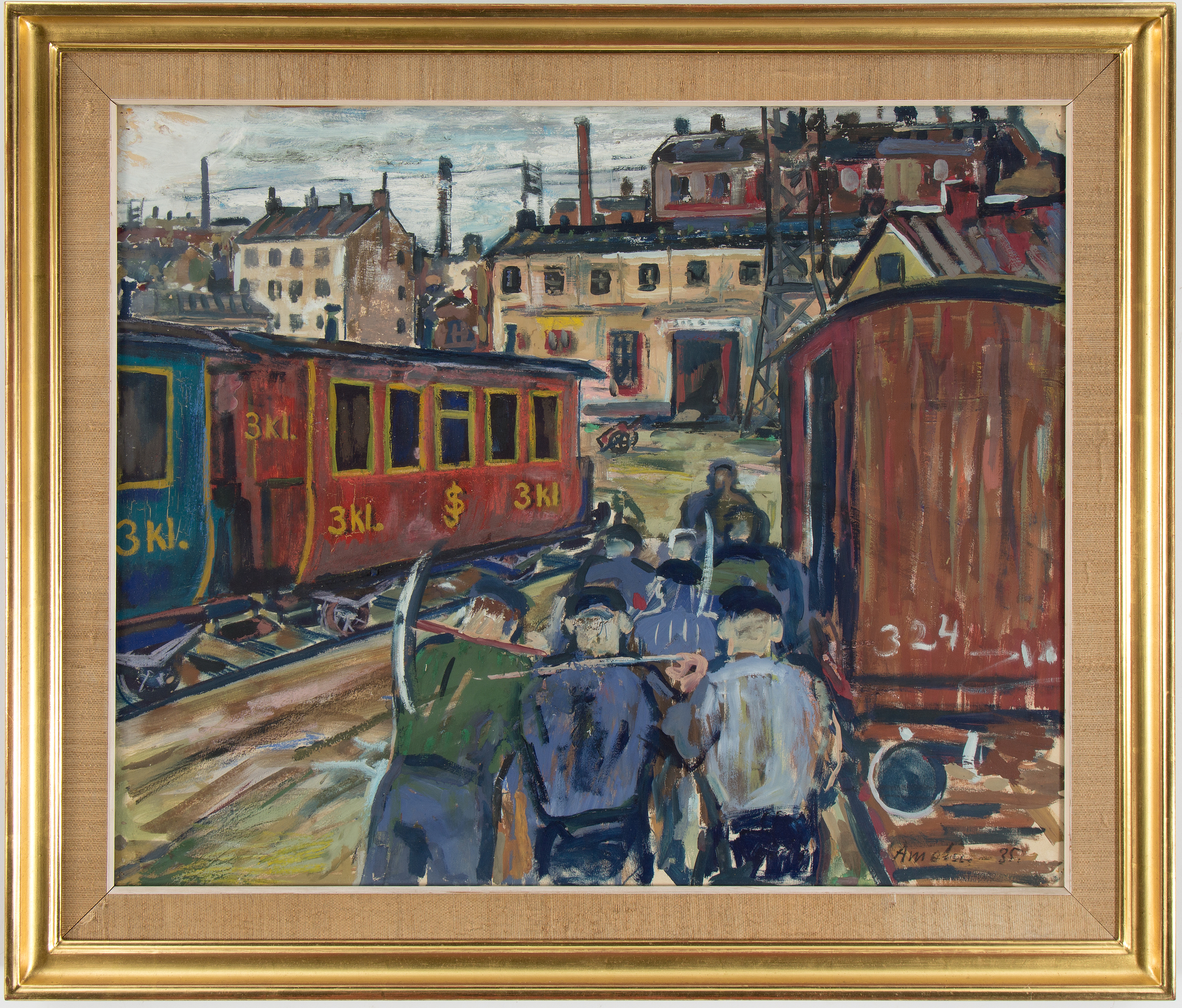 ALBIN AMELIN, signerad Amelin och daterad 35, blandteknik. Bukowskis