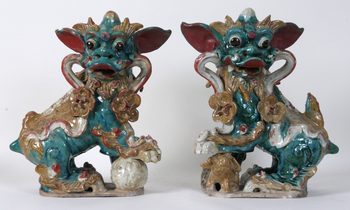 87817. FIGURINER, ett par, porslin, Kina, 1800-tal.