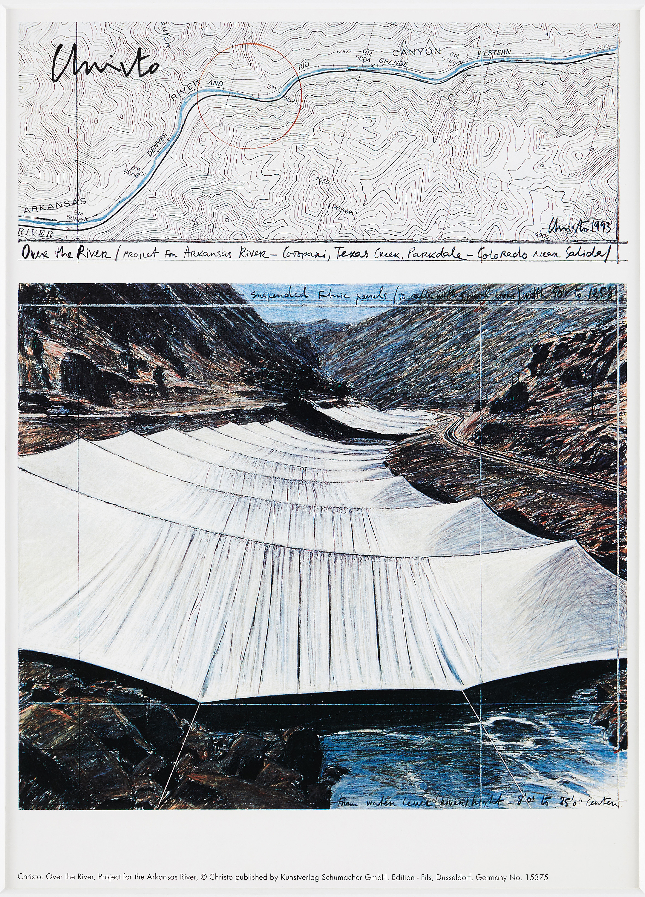Christo Jeanne Claude 2 St Offsets Over The River Project For Arkansas River State Of Colorado Usa Signed Bukowskis