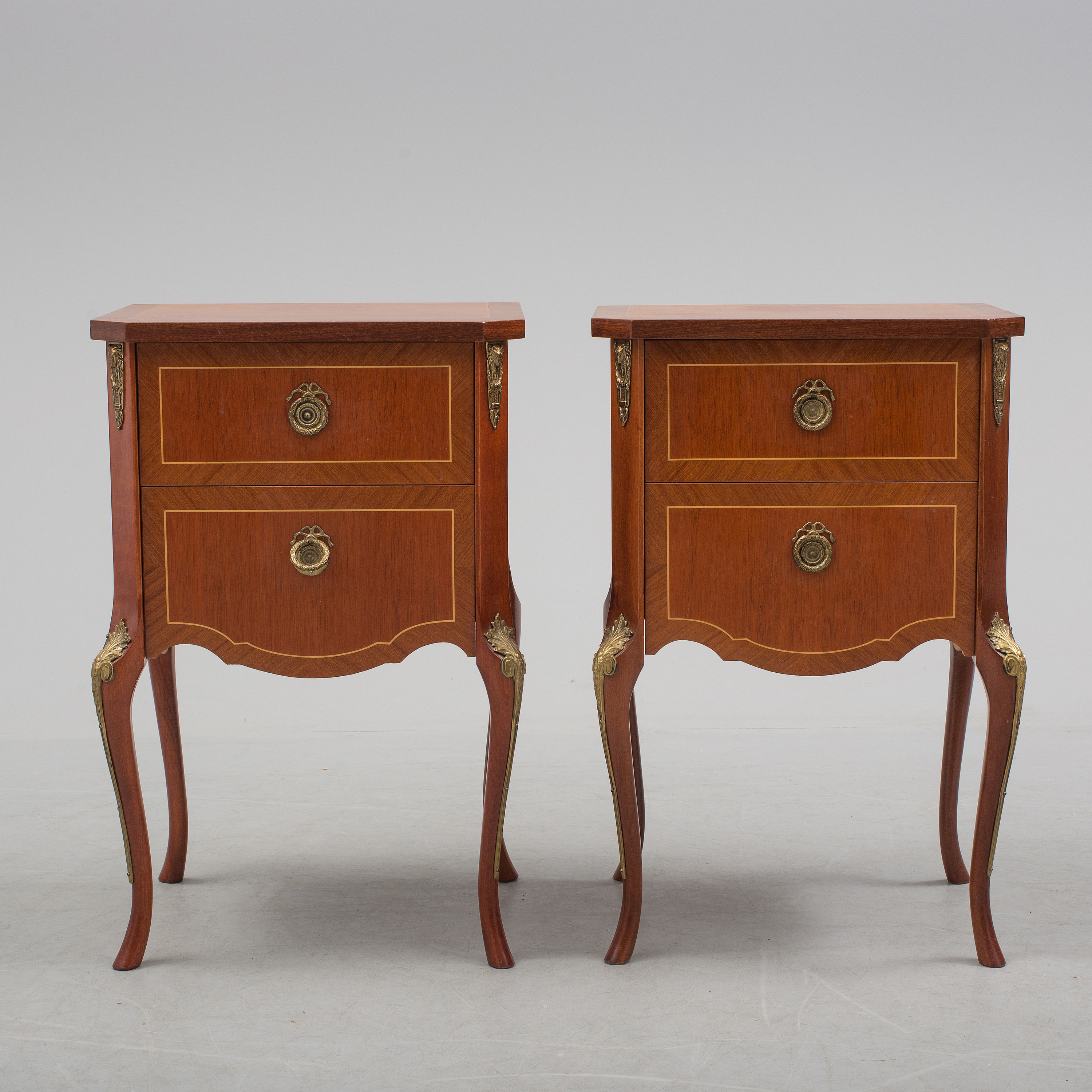 A pair of gustavian style bedside tables, mid 20th century. Bukowskis