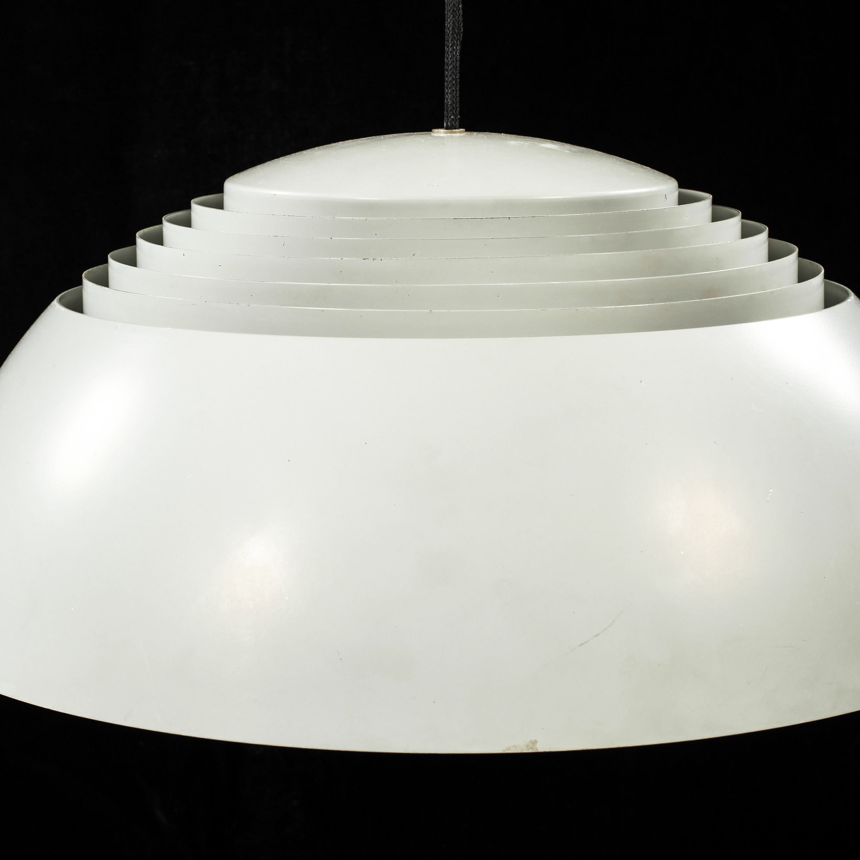 Lampe Suspension Vintage ARNE JACOBSEN Pour Louis Poulsen - Modèle Billard - Ø42cm - Années 60 - Originale