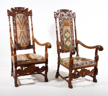 90241. KARMSTOLAR, ett par, barockstil, 1900-talets första hälft.