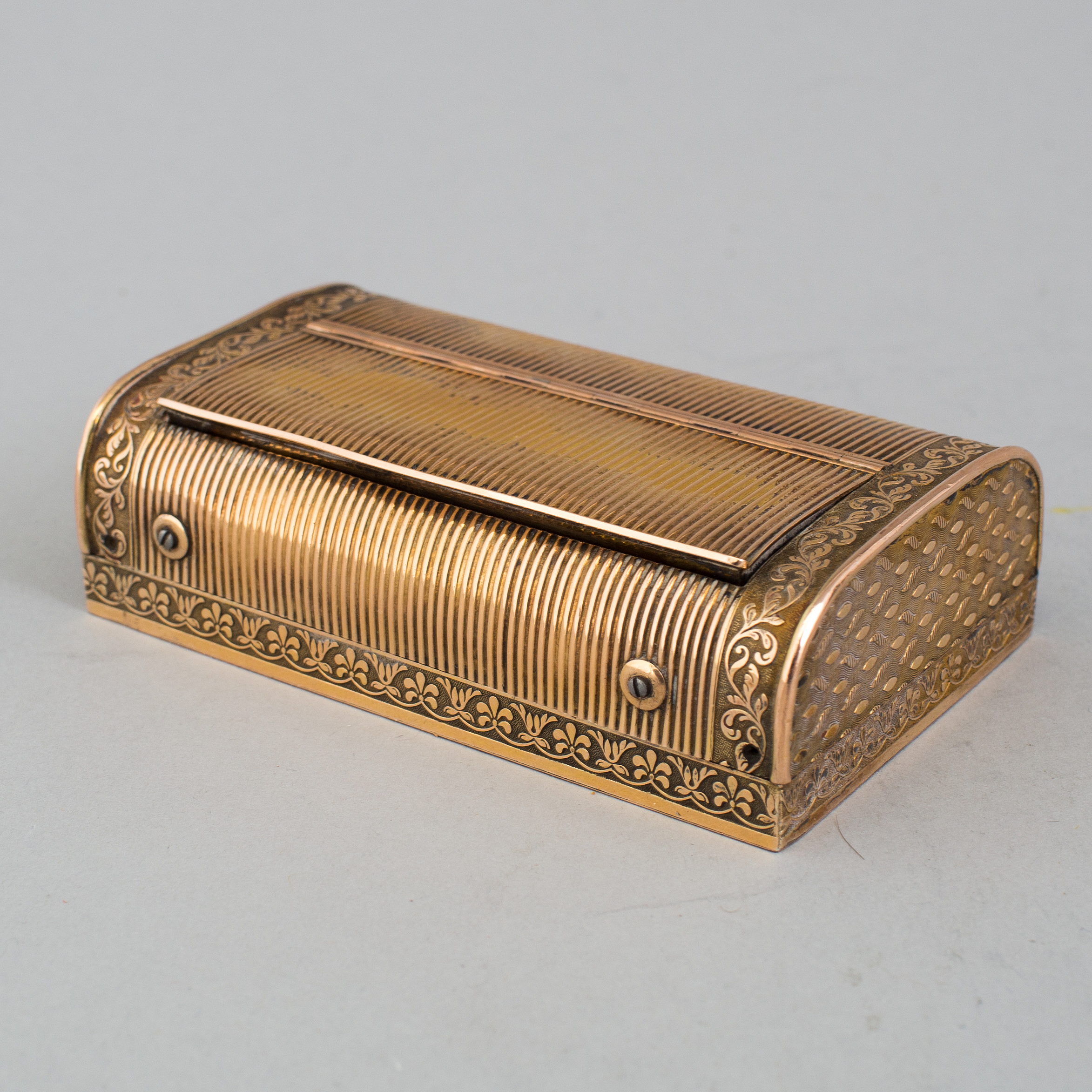 A brass music box, about 1900. Bukowskis