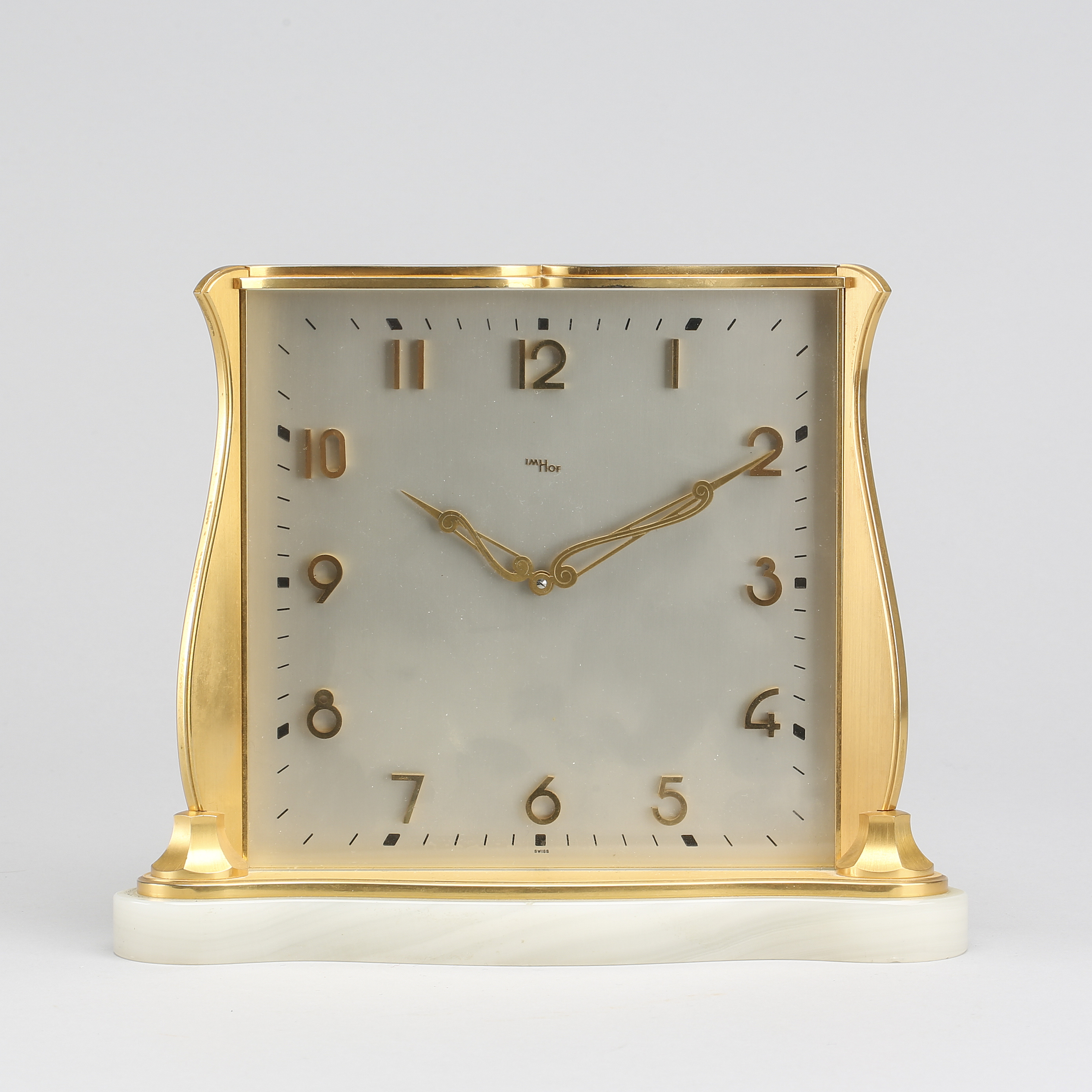 An Imhof table clock, later part of the 20th century. Bukowskis