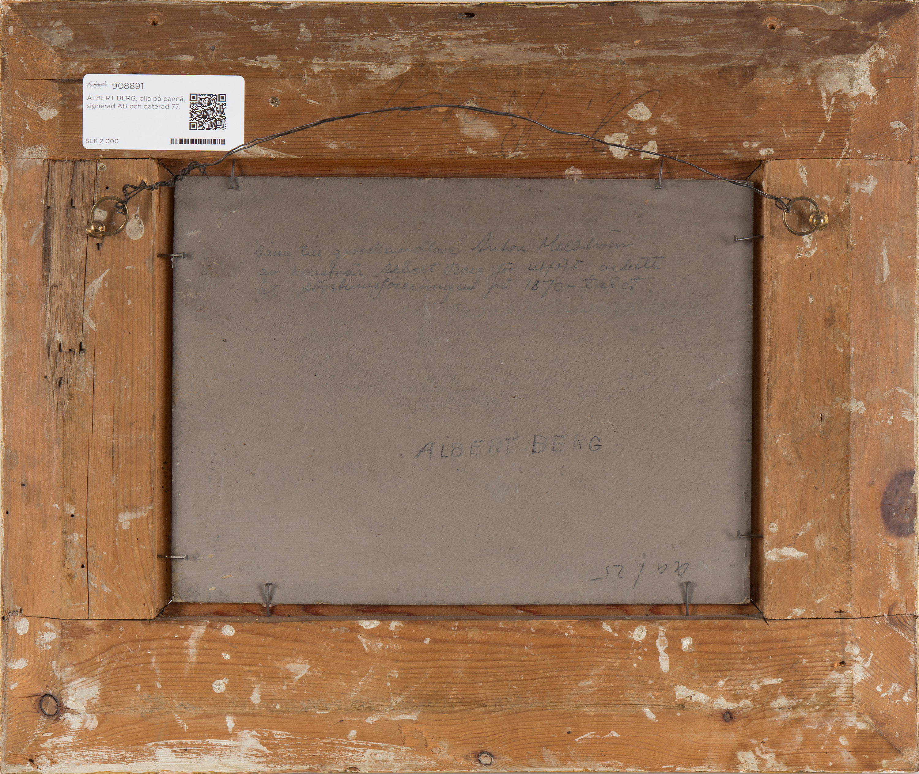 ALBERT BERG, oil on board, signed AB and dated 77. Bukowskis