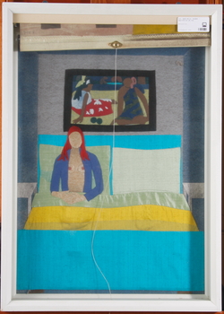 910. BECK-FRIIS, WIBEKE. Applikation på tyg. Sign WBF.