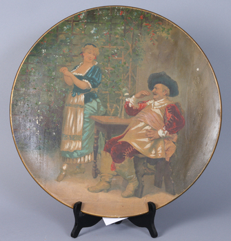 91475. VÄGGFAT, 2 st, keramik, 1900-tal.