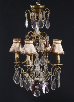 92197. LJUSKRONA, rokokostil, 1900-talets mitt. H 63.