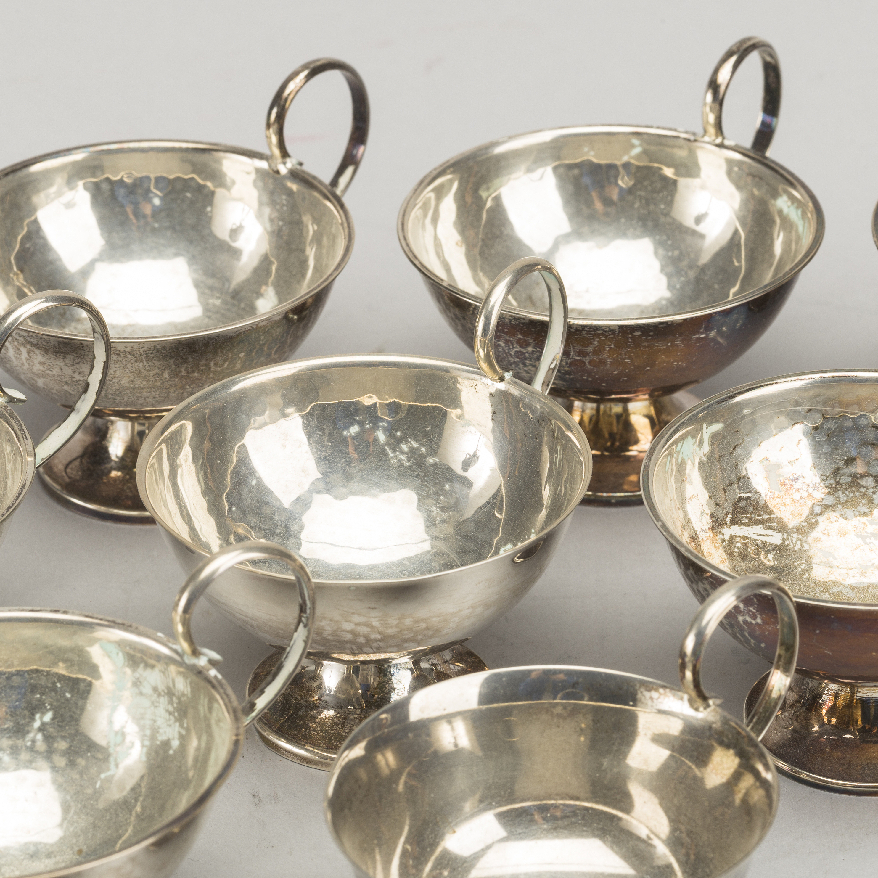 A Swedish set of 10 silver punch cups Gothenburg 1948, height ca 6 cm