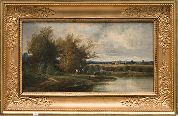 UNKNOWN ARTIST, oil on board, 19th century, signed Gerard. - Bukowskis