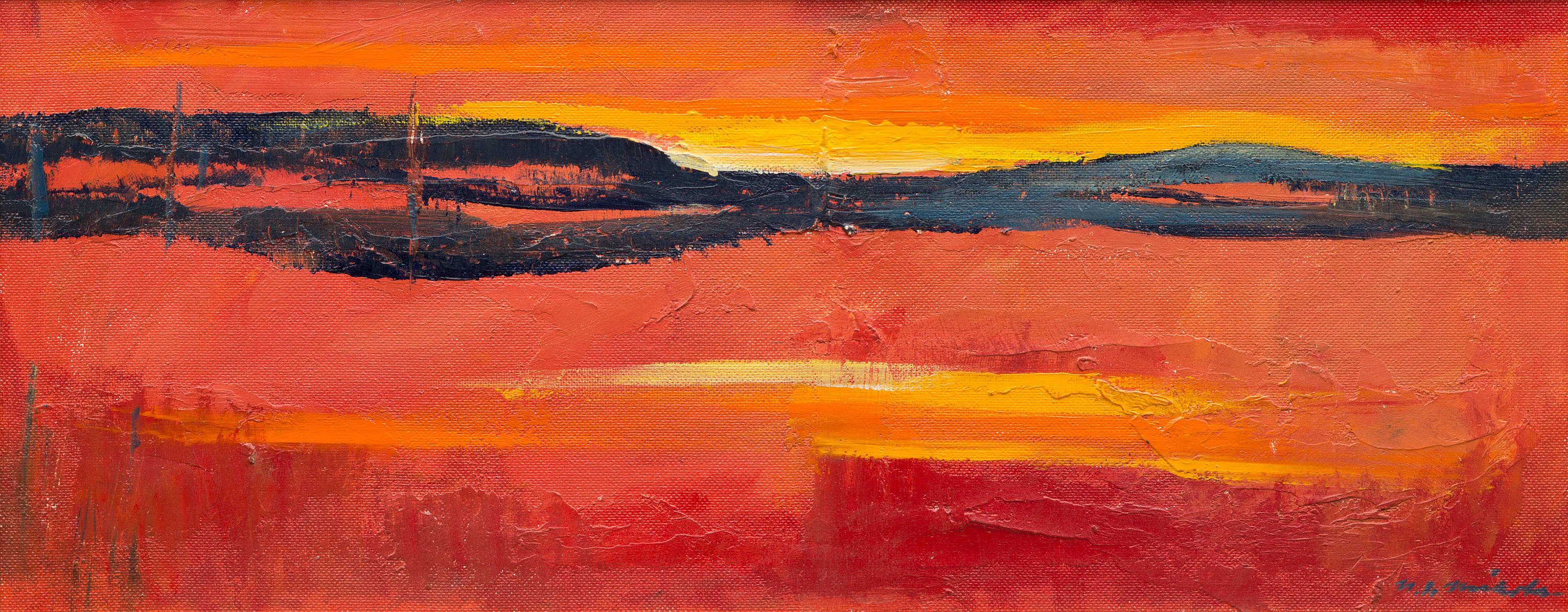 oil on hardboard, signed, 1971. Bukowskis