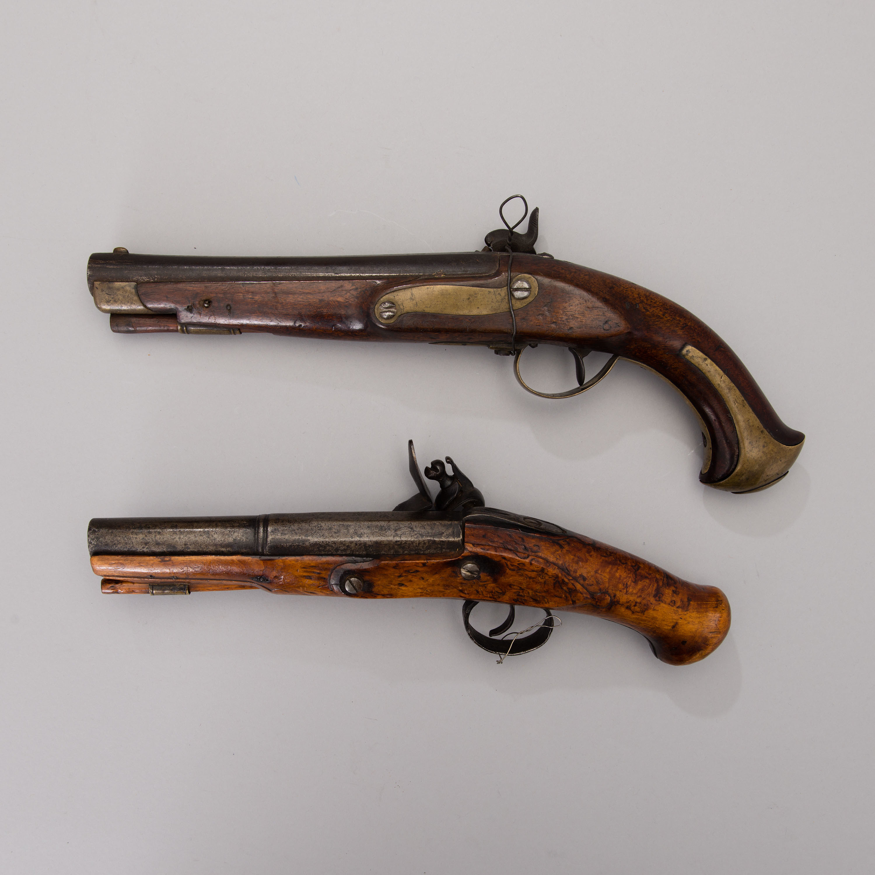 PERCUSSION LOCK PISTOL, 1850s. FLINTLOCK PISTOL, Örebro, Sweden, c