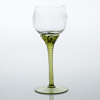 Eigth wine glasses from the second half of the 20th century.