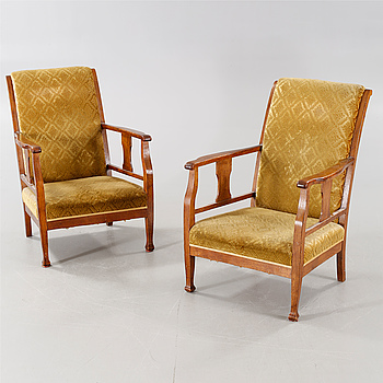 A pair of early 20th century armchairs.