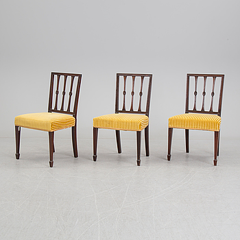 A set of three chairs, mid 20th century.