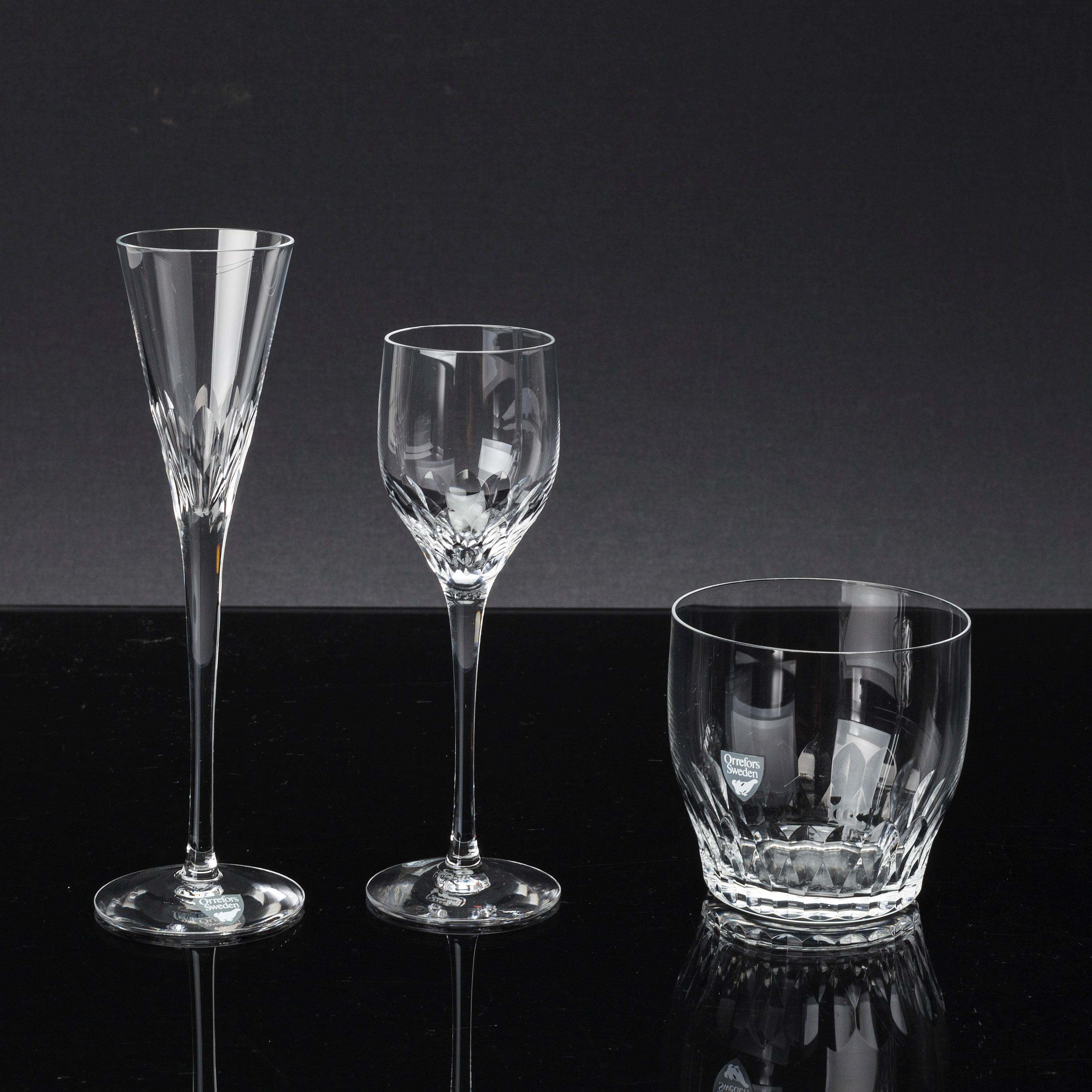 A glass service circa 68 pcs, "prelude" by Orrefors, late 20th century