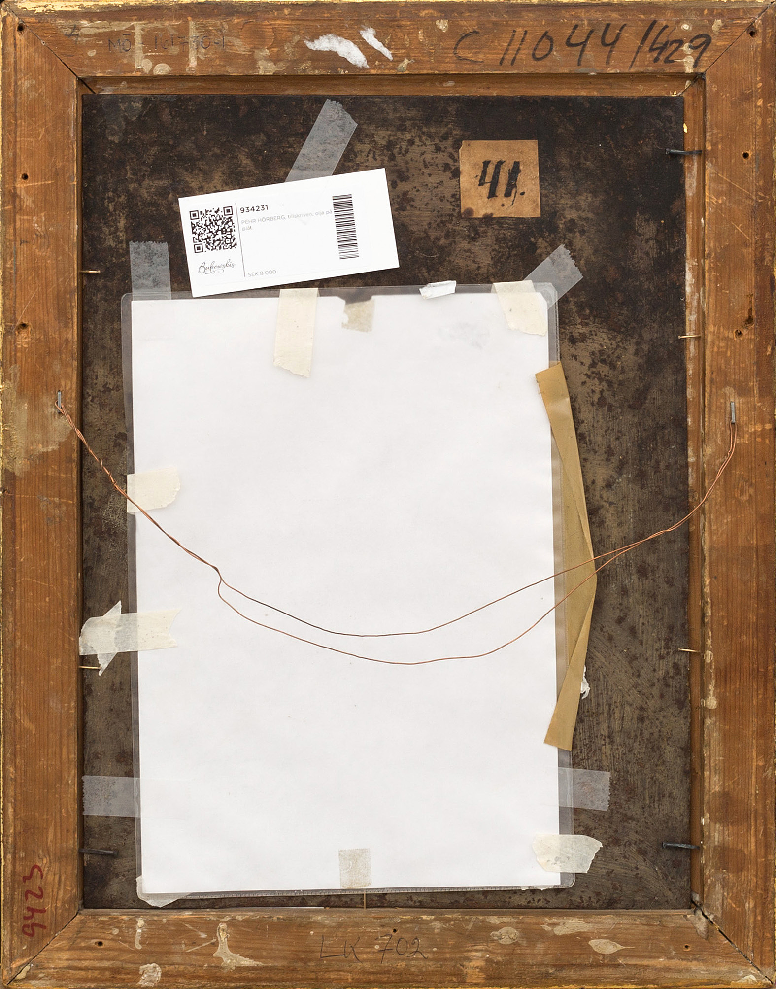 PEHR HÖRBERG, after, oilpainting on metal panel. Bukowskis