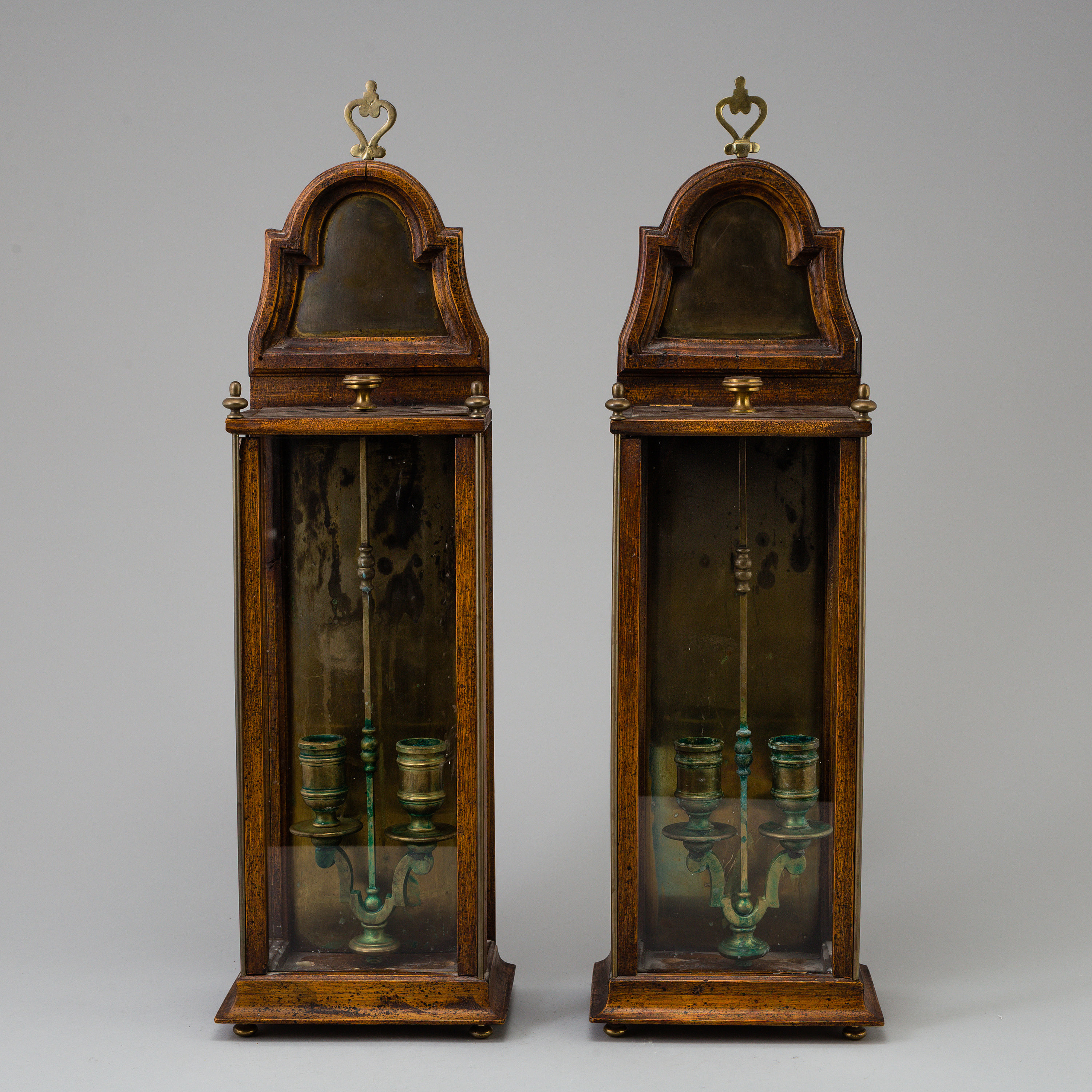 A pair of encased wall or table candelabras, Spain. Bukowskis