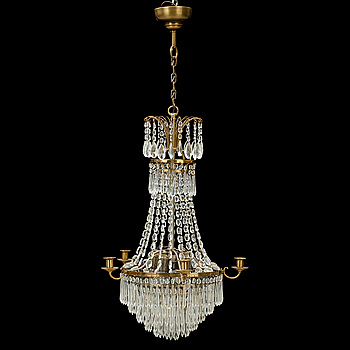 A gustavian style chandelier, first half of the 20th century.