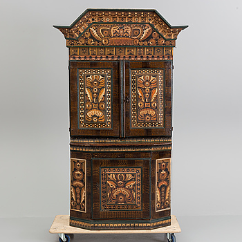 A provincial painted cabinet, dated 1801.