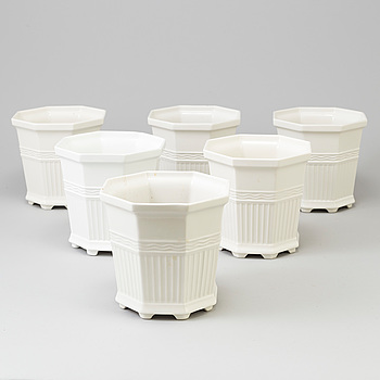 6 "Waldemarsudde" flowerpots by Prins Eugen for Gustavsberg.