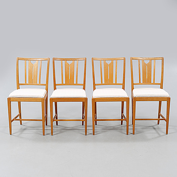 Four chairs designed by Carl Malmsten and named "Ulfåsa".