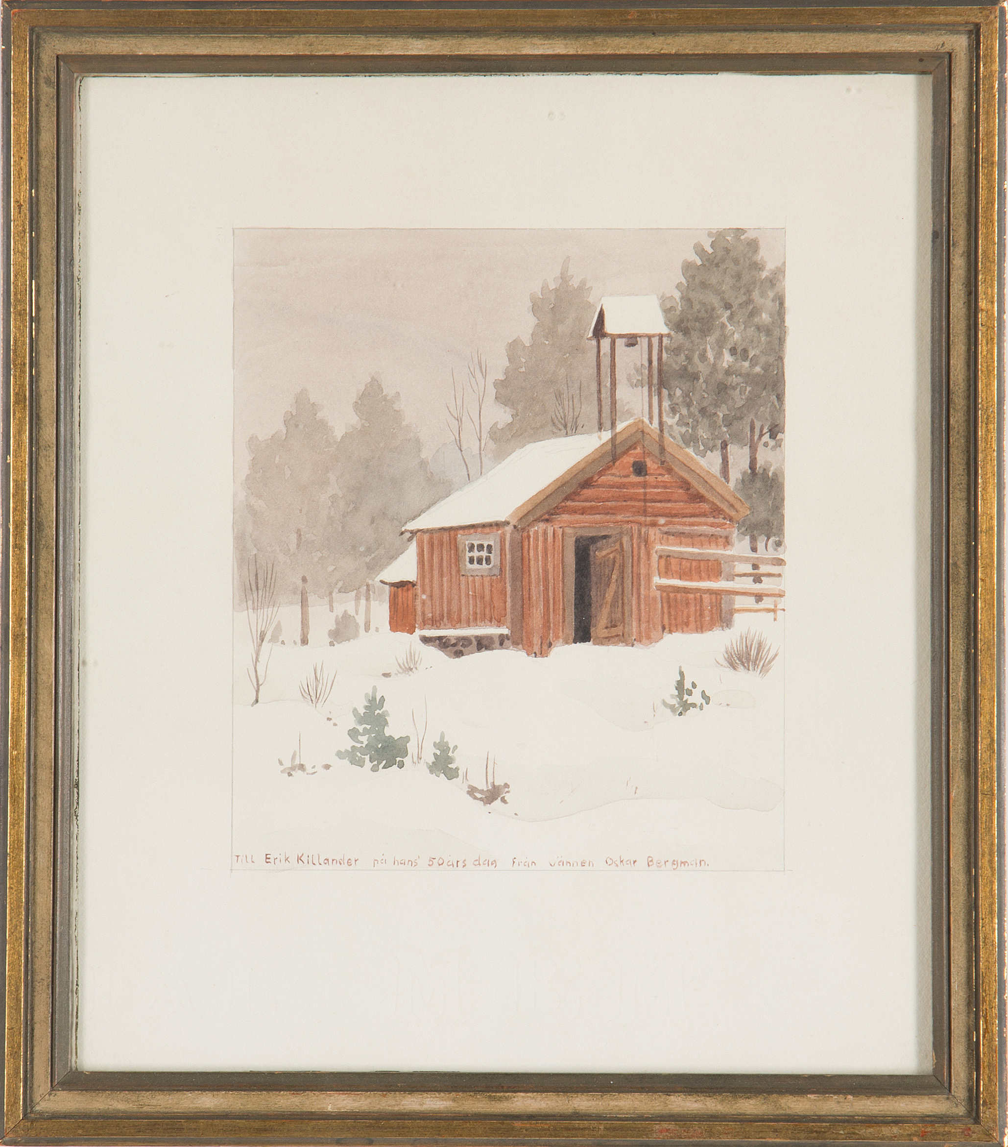 OSKAR BERGMAN, akvarell, signerad Oskar Bergman med dedikation. Bukowskis