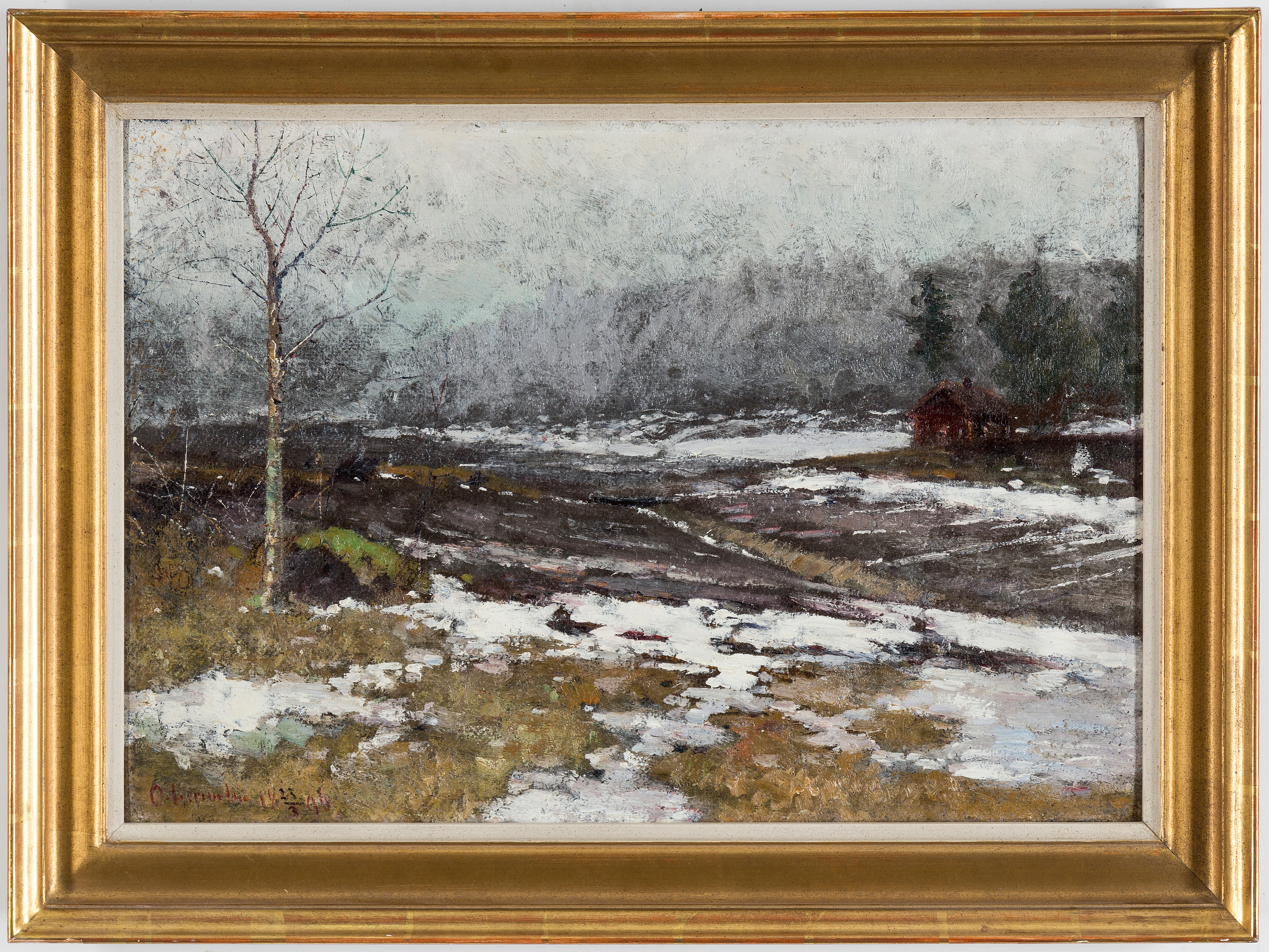 OLOF HERMELIN, "Vårdimma", oil on canvas, signed and dated 1896 ...