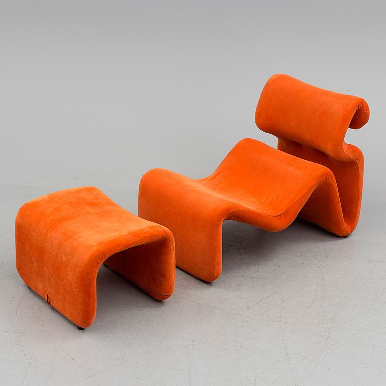 A lounge chair with ottoman, 'Etcetera', Jan Ekselius, J. O. Carlsson