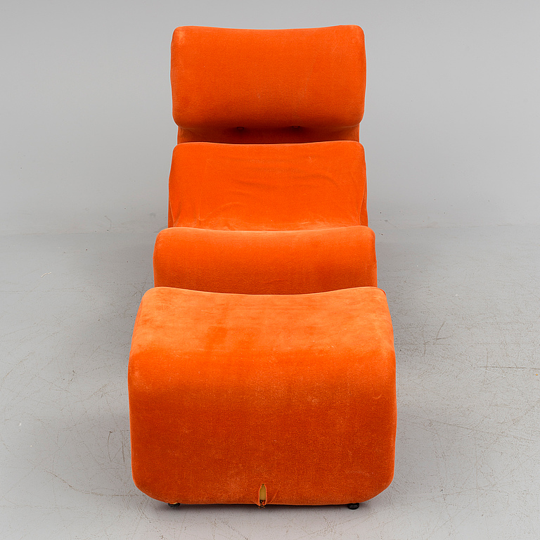 A lounge chair with ottoman, 'Etcetera', Jan Ekselius, J. O. Carlsson