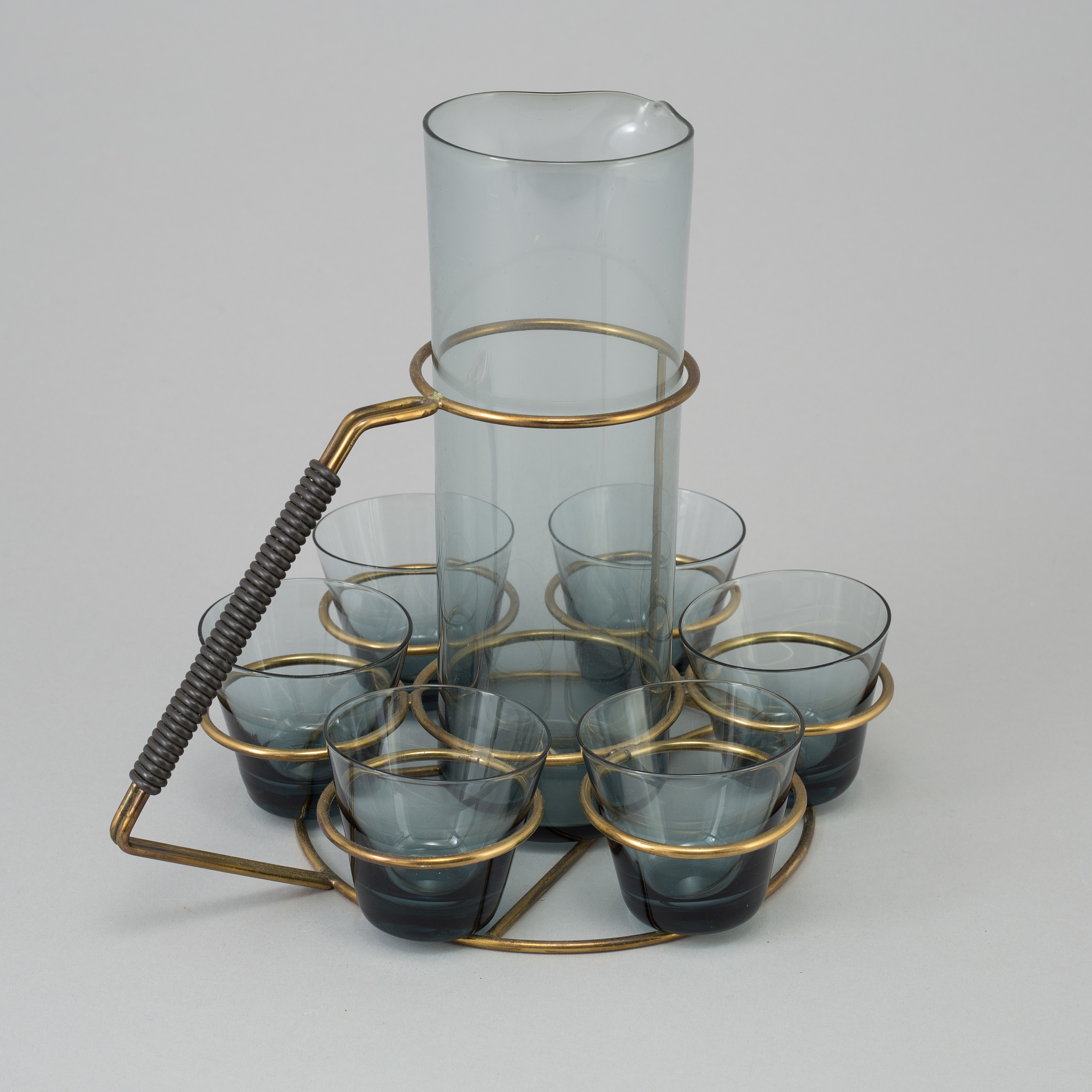 Glass Pitcher and Six Glasses