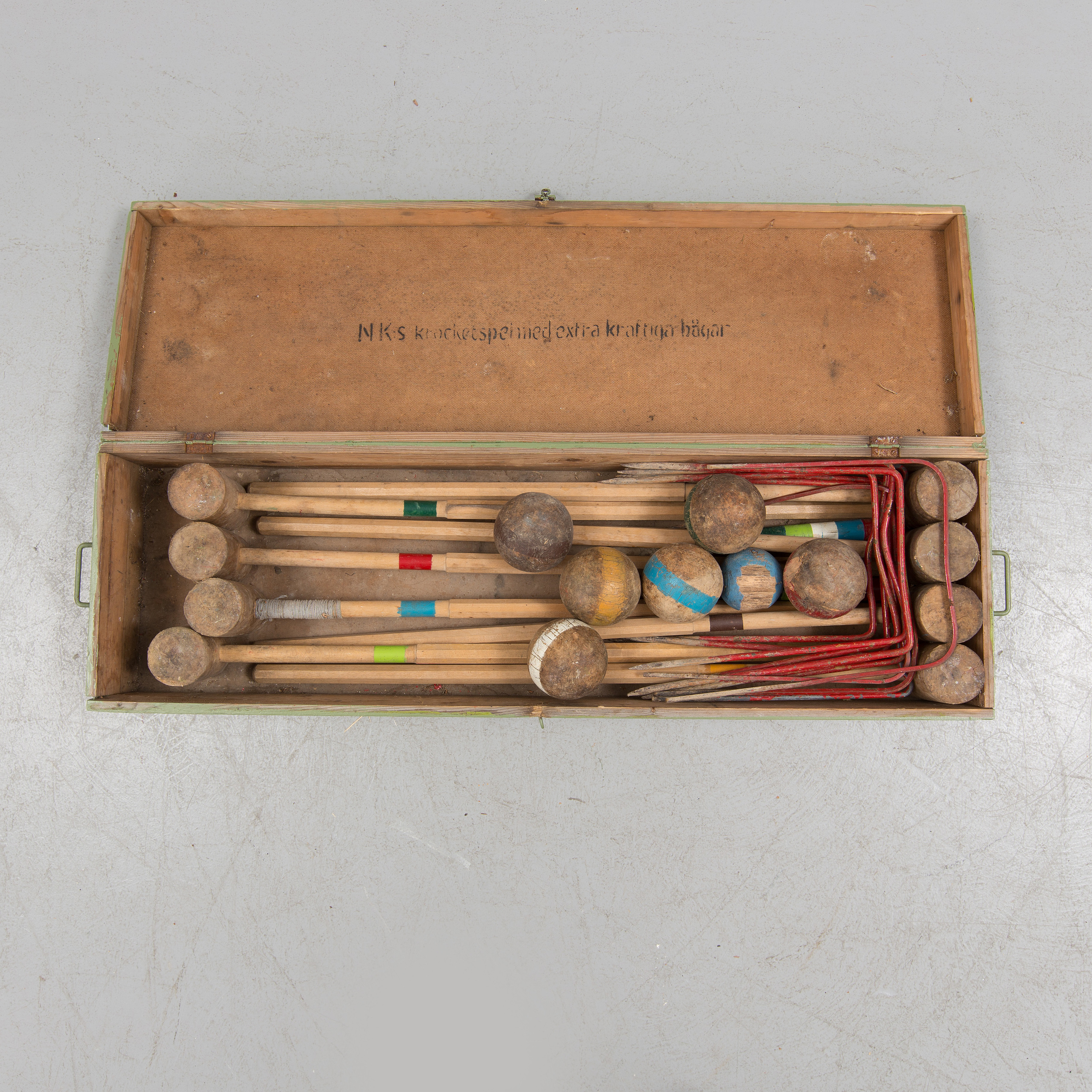 A set of croquet tools, Nordiska Kompaniet Stockholm, first half of the