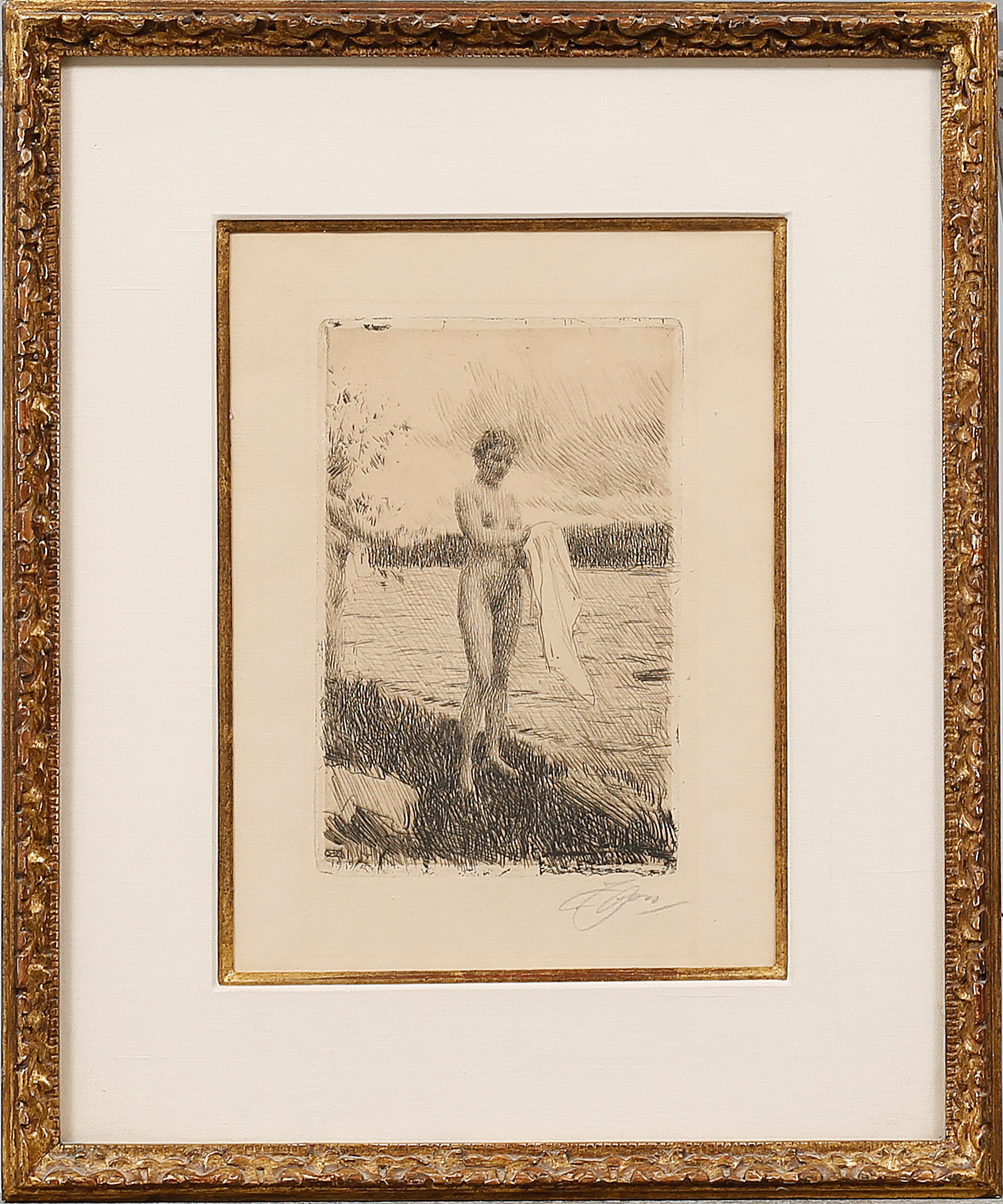 etching, 1919, signed in pencil. Bukowskis