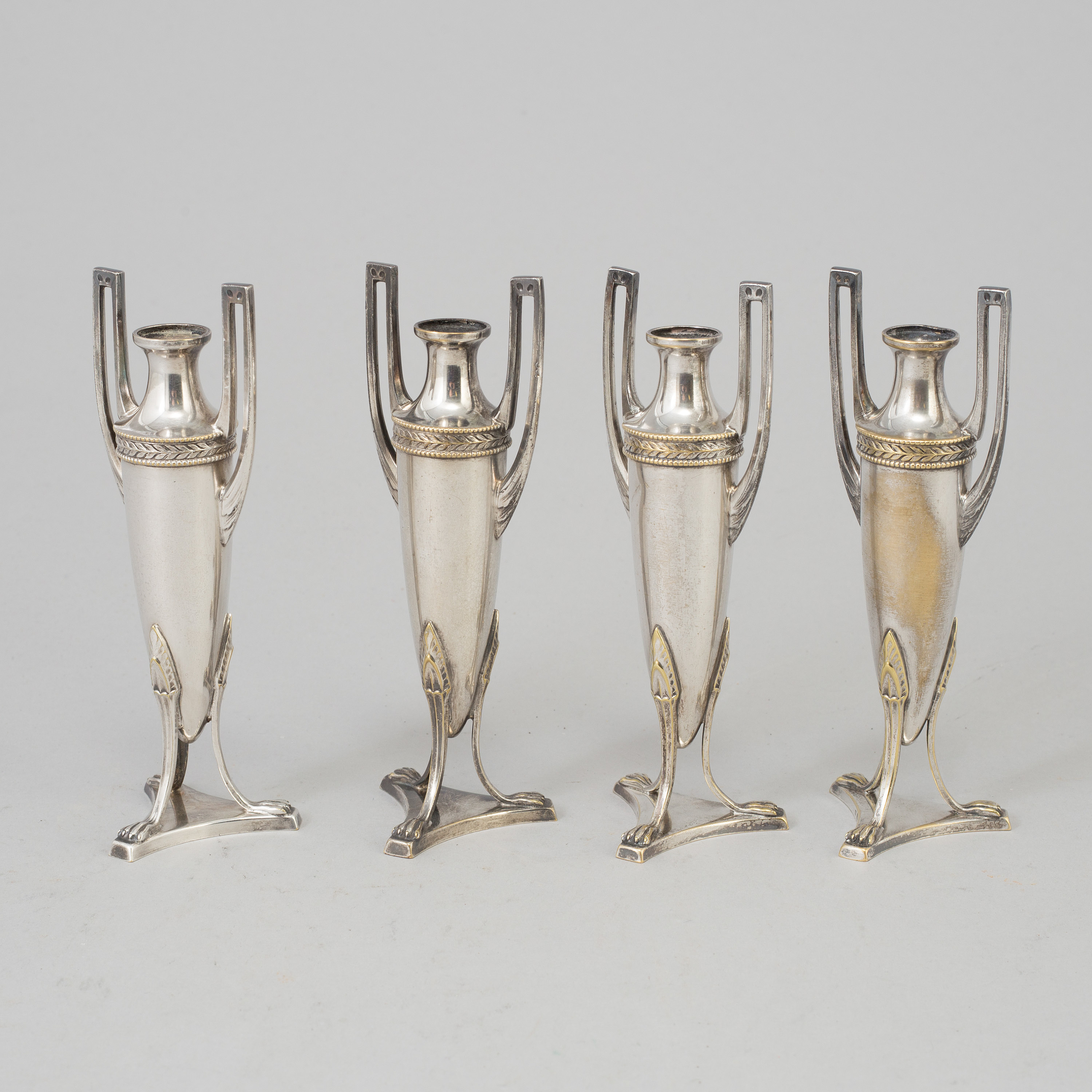 URNOR, 4 st, miniatyr, nysilver, WMF, 1800talets mitt. Bukowskis