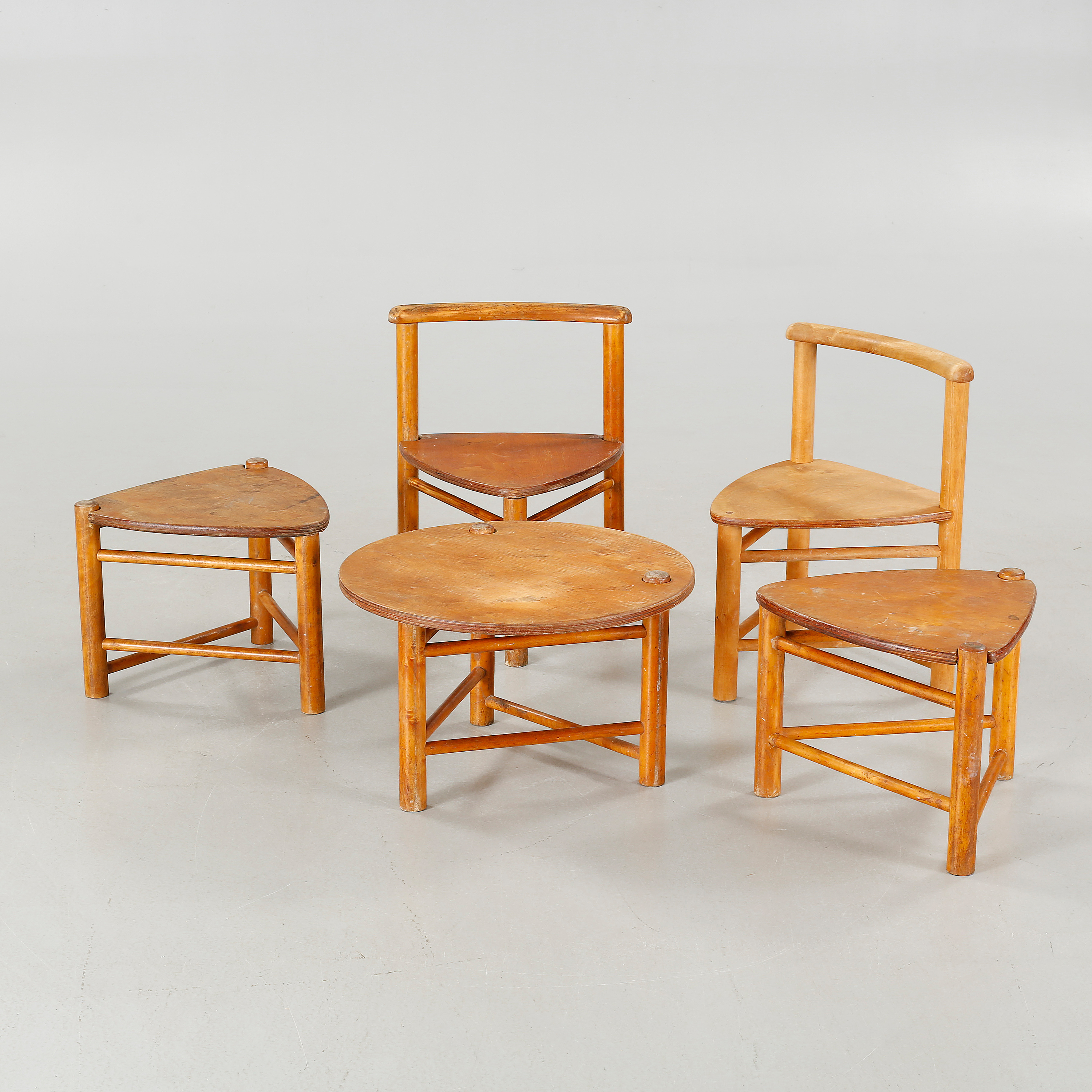 Five children furnitures, designed by Elis for Firm Runt & Sunt