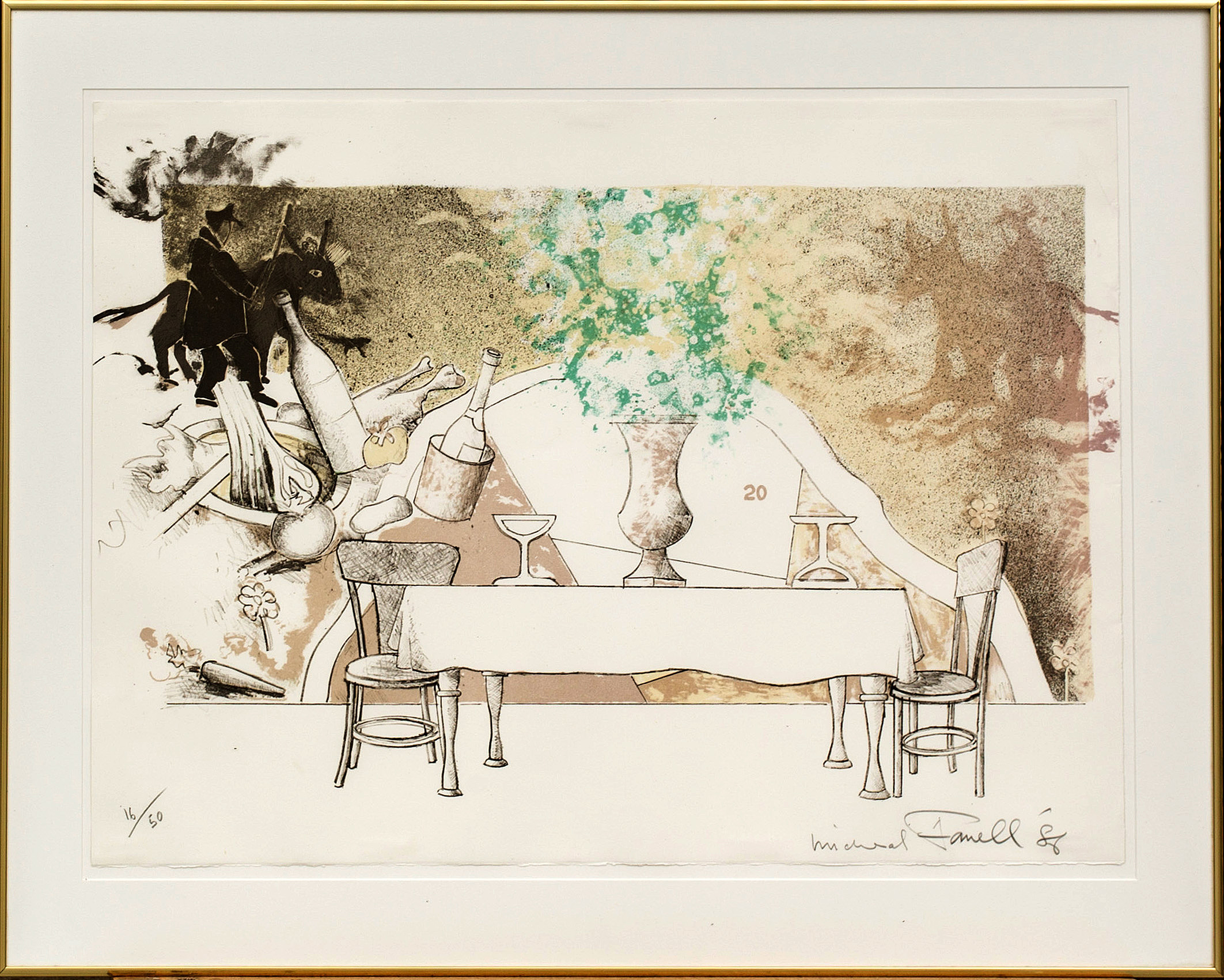 Affiche Litho Michael Farrell Expo 1973 Galerie Du Luxembourg Paris – Art Vintage 70s