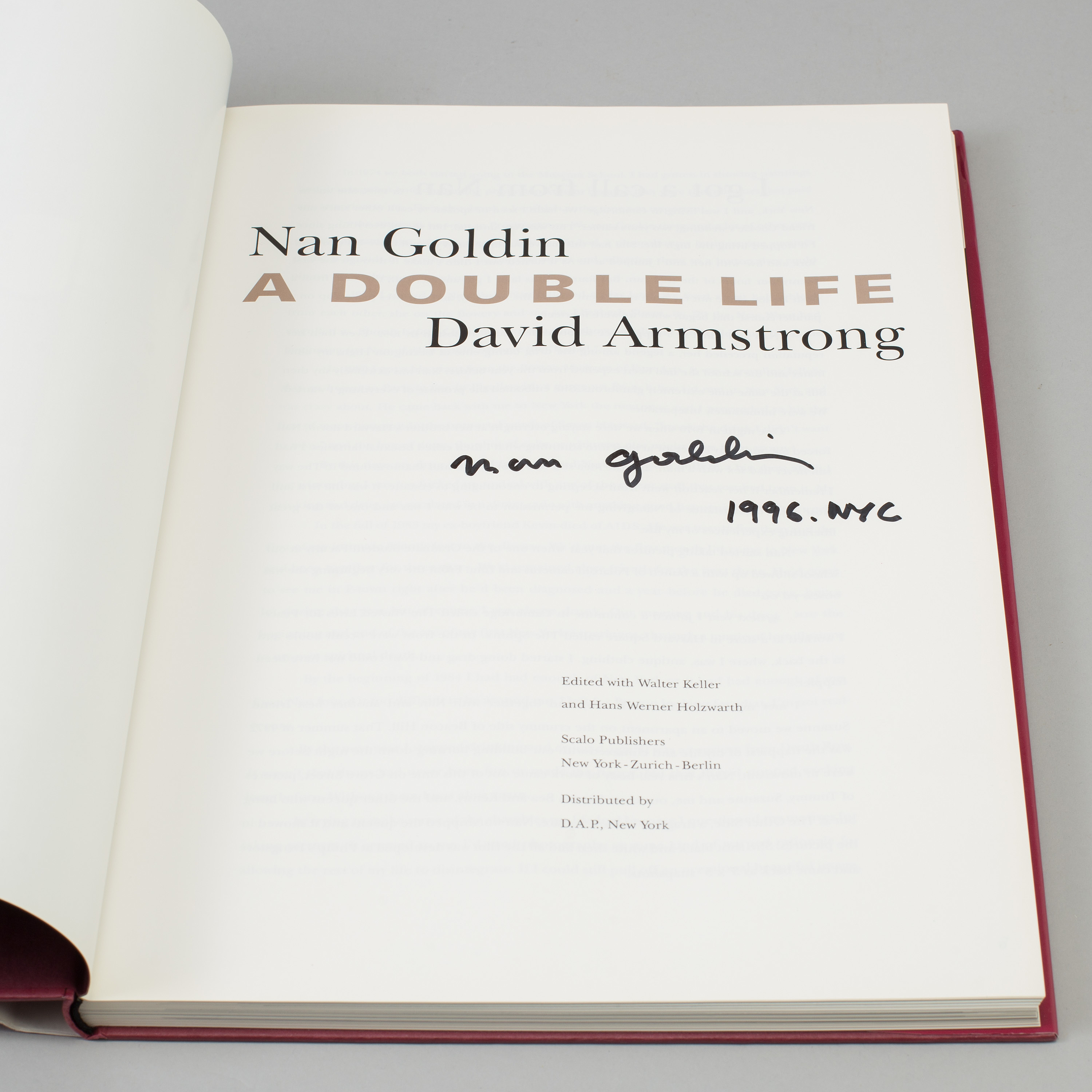 NAN GOLDIN, "A Double Life" (1994), signed. - Bukowskis
