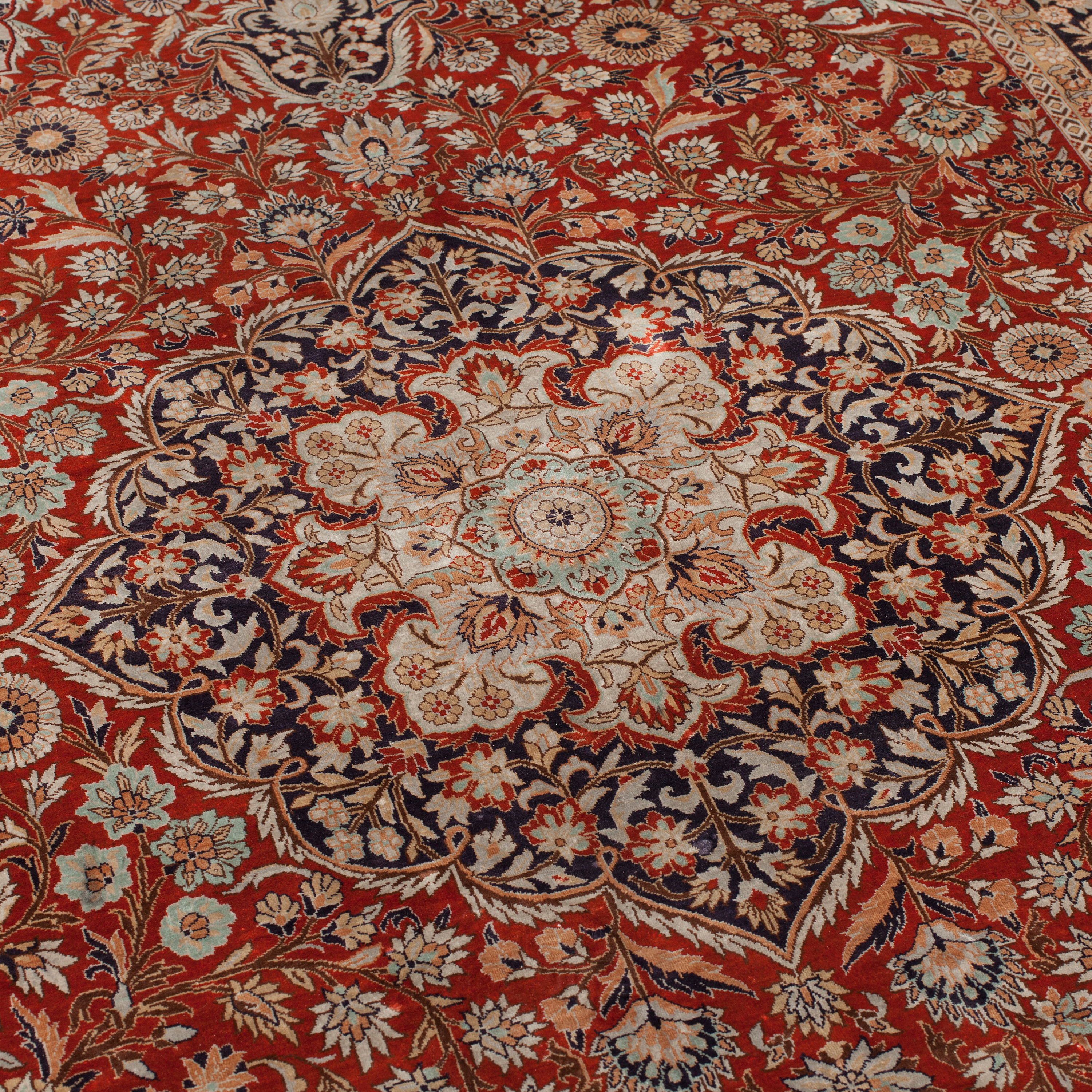 An oriental silk rug, around 200 x 139 cm. Bukowskis