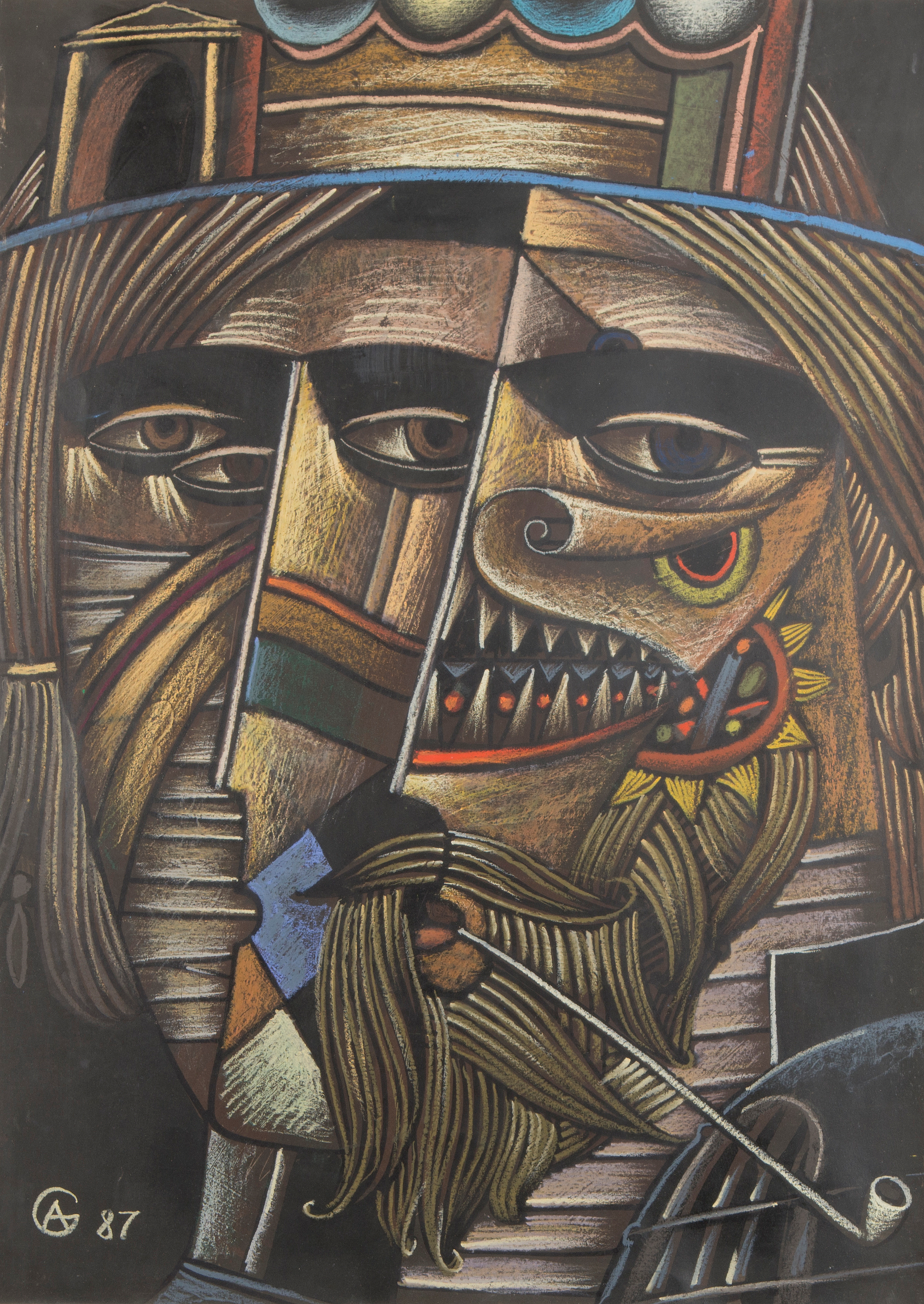 Mixed media, signed and dated -87. - Bukowskis