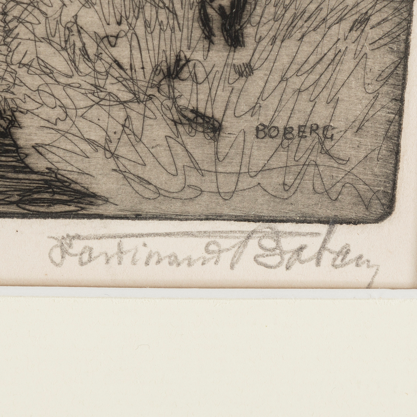 FERDINAND BOBERG, etching, signed. Bukowskis