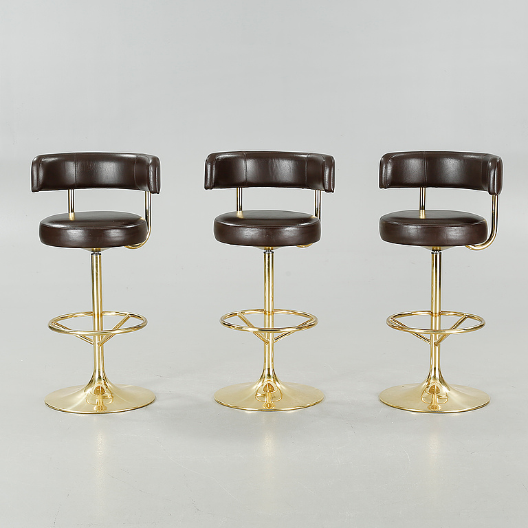 Three "Jupiter" bar stools, designed by Börje Johanson for Johanson